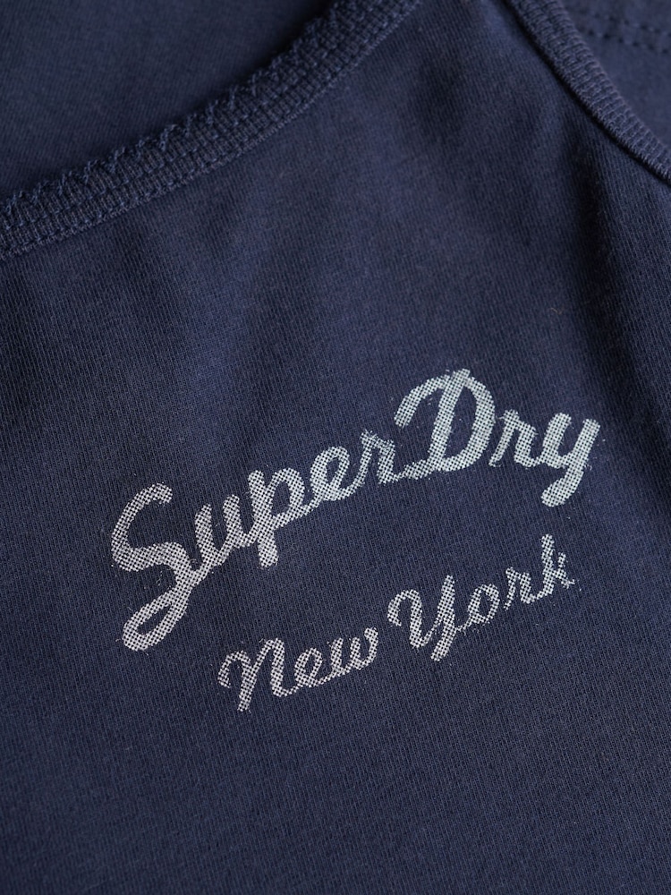 Superdry Navy Blue Athletic Essential Graphic Cami - Image 7 of 7 Superdry Navy Blue Athletic Essential Graphic Cami - Image 7 of 7