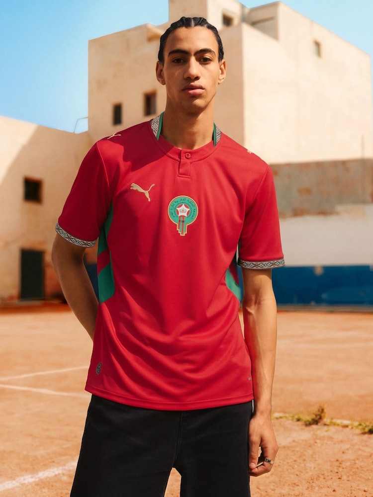 Puma Red Morocco Home Jersey Replica Football Shirt - Image 1 of 7