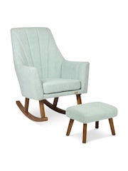 Tutti Bambini Boucle Ocean Stone Jonah Luxe Rocking Nursing Chair & Footstool - Image 4 of 4