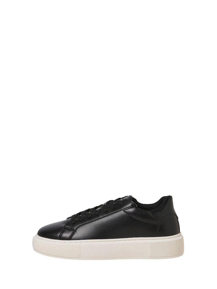 JACK & JONES Black Chunky Sole PU Trainers - Image 1 of 6