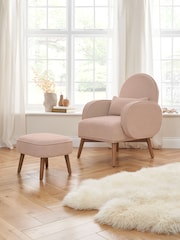 Tutti Bambini Boucle Blush Micah Rocking Nursing Chair & Footstool - Image 2 of 4