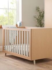Tutti Bambini Light Oak White Sand Fika Mini Cot Bed - Image 1 of 6