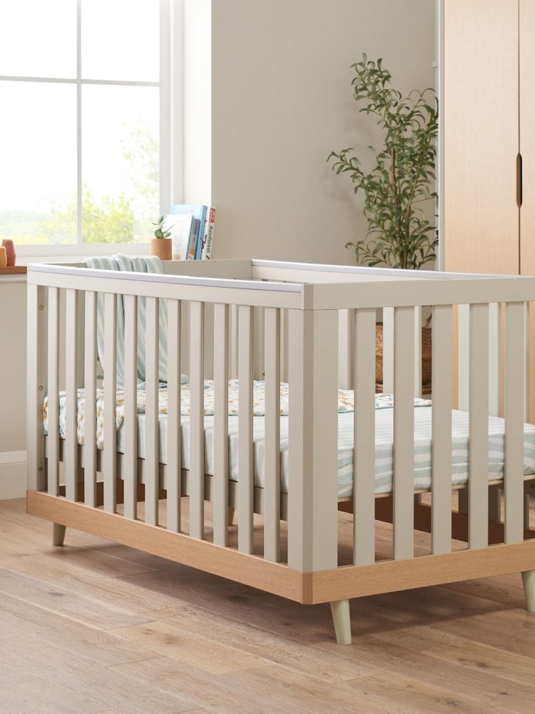 Tutti Bambini Light Oak White Sand Hygge Cot Bed - Image 1 of 6 Tutti Bambini Light Oak White Sand Hygge Cot Bed - Image 1 of 6