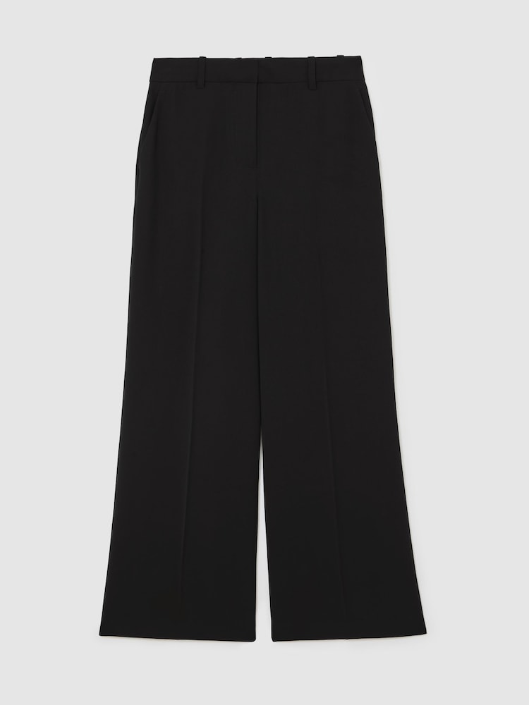 Reiss Black Margeaux Petite Wide-Leg Tailored Trousers - Image 2 of 7 Reiss Black Margeaux Petite Wide-Leg Tailored Trousers - Image 2 of 7