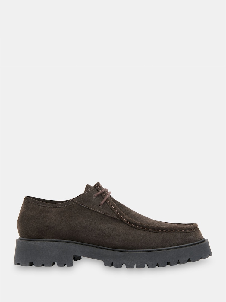 Whistles Brown Suede Chunky Lace Up Shoes - Image 2 of 4
