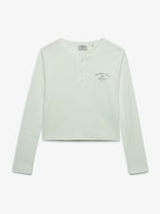 Superdry Green Athletic Essential Button Down Long Sleeve Top - Image 1 of 1