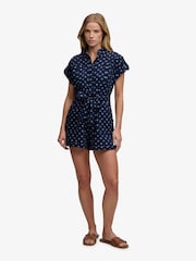 Superdry Navy Geometric Printed Playsuit - Image 1 of 7