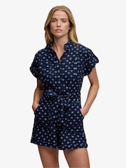 Superdry Navy Geometric Printed Playsuit - Image 3 of 7