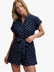 Superdry Navy Geometric Printed Playsuit - Image 4 of 7