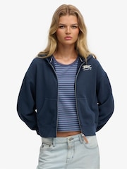 Superdry Navy Heritage Hamptons Zip Through Hoodie - Image 1 of 5