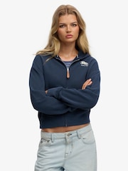 Superdry Navy Heritage Hamptons Zip Through Hoodie - Image 3 of 5