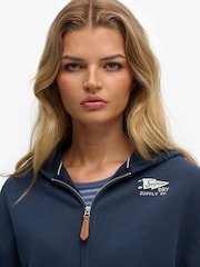 Superdry Navy Heritage Hamptons Zip Through Hoodie - Image 5 of 5
