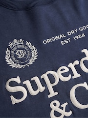 Superdry Navy Luxe Casual Loose Fit Crew Neck Sweatshirt - Image 7 of 7