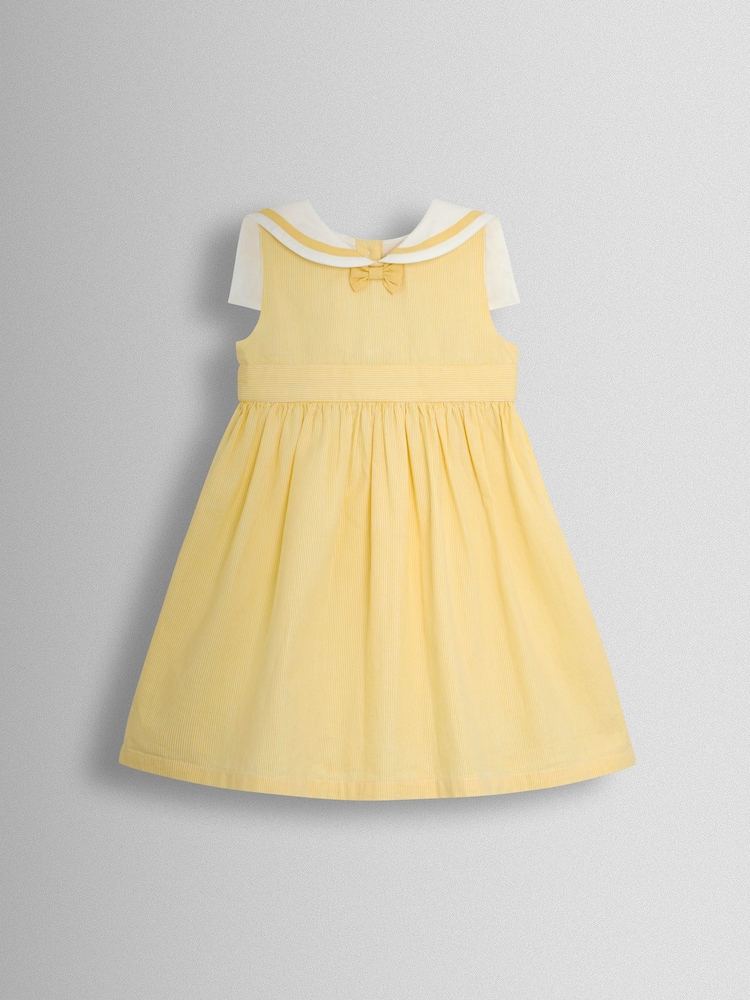 Baby Jojo Maman Bb Yellow Sailor Stripe Party Dress 2 - 3 Years