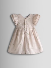 JoJo Maman Bébé Floral Embroidered Frill Sleeve Dress - Bilde 2 av 4