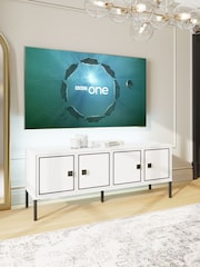 Frank Olsen White Large Mia 4 Door TV Unit Cabinet - Image 1 of 10