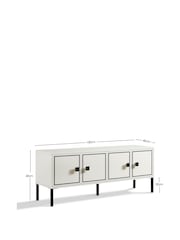 Frank Olsen White Large Mia 4 Door TV Unit Cabinet - Image 10 of 10