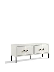 Frank Olsen White Large Mia 4 Door TV Unit Cabinet - Image 4 of 10