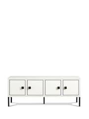 Frank Olsen White Large Mia 4 Door TV Unit Cabinet - Image 5 of 10
