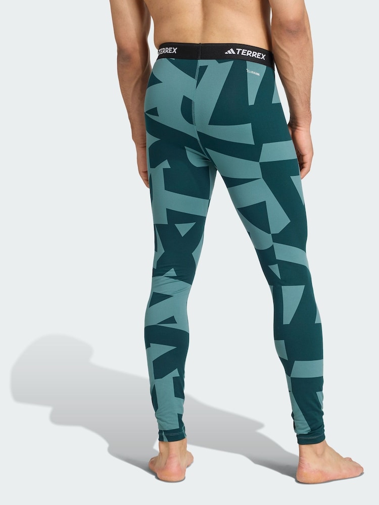 adidas Terrex Green Multi Synthetic Base Layer Tights - Image 2 of 5 adidas Terrex Green Multi Synthetic Base Layer Tights - Image 2 of 5
