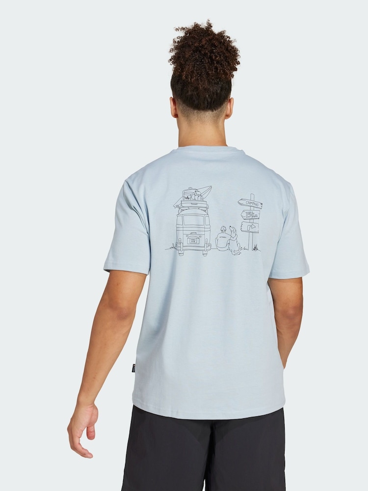 adidas Terrex Blue Polygiene Graphic T-Shirt - Image 2 of 5 adidas Terrex Blue Polygiene Graphic T-Shirt - Image 2 of 5