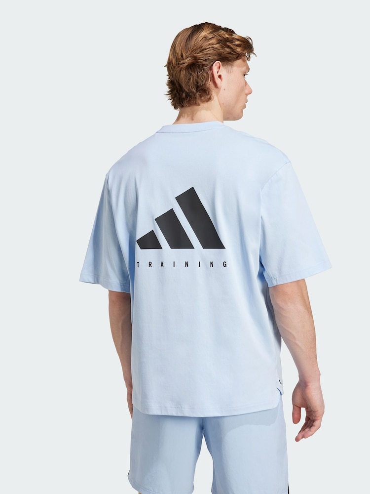 adidas Blue Power Oversized T-Shirt - Image 2 of 5