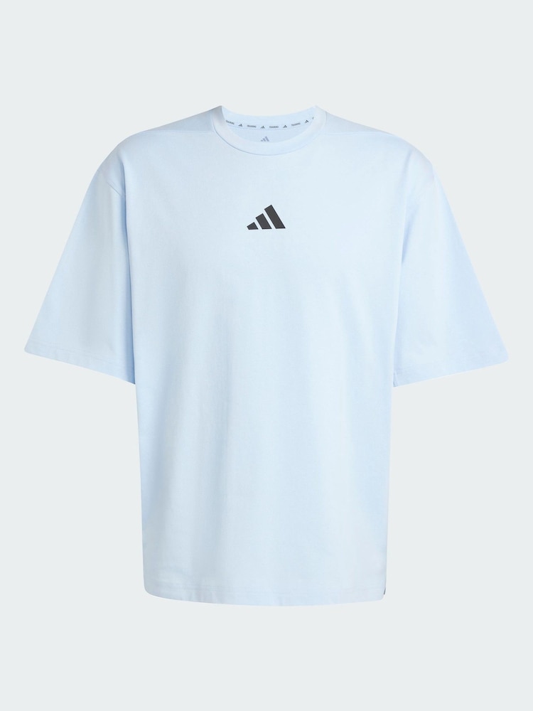 adidas Blue Power Oversized T-Shirt - Image 5 of 5