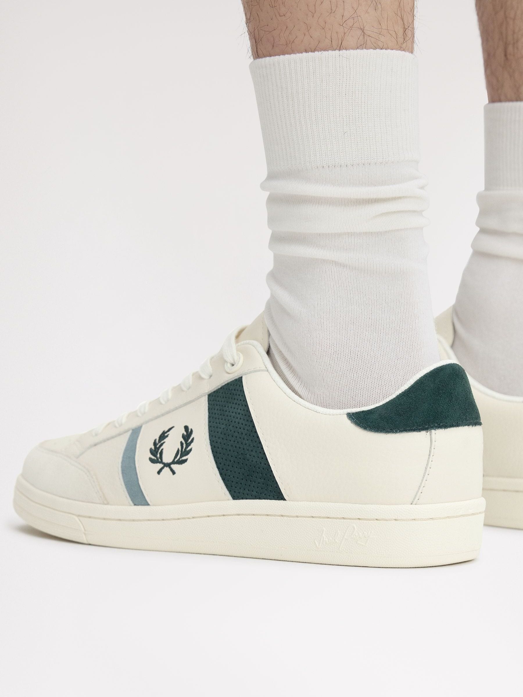 Buy Fred Perry Cream B725 Leather/Suede Trainers from Next USA