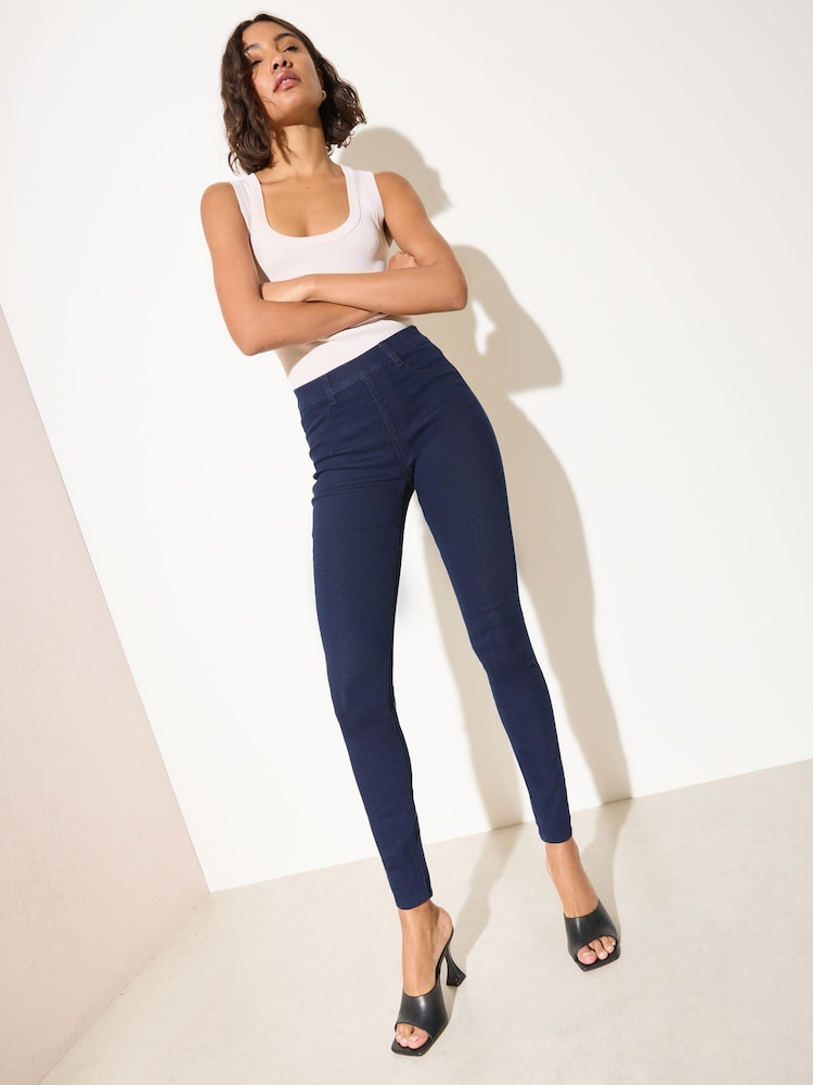 Friends Like These Rinse Wash Elasticated Waist Denim Jeggings - Image 1 of 5