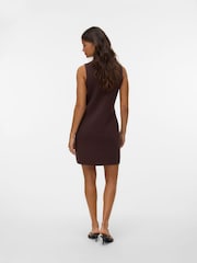 VERO MODA Brown Button Front Knitted Mini Dress - Image 2 of 4