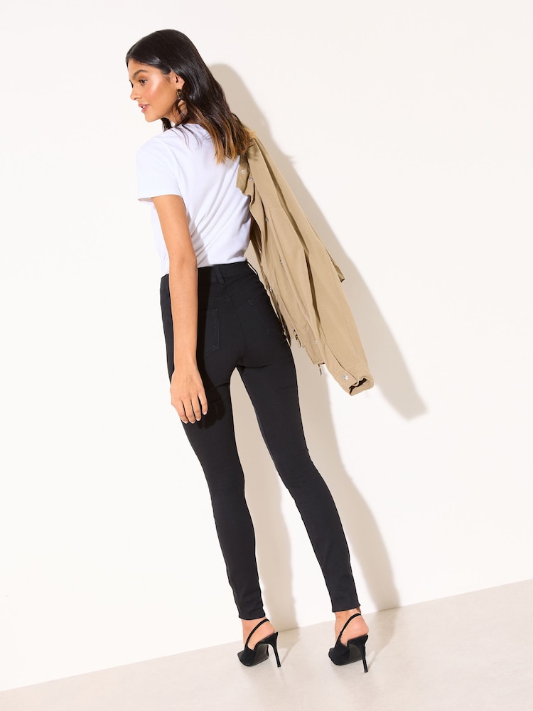 Friends Like These Black Petite Elasticated Waist Denim Jeggings - Image 5 of 5