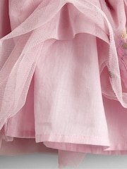 JoJo Maman Bébé Pink Appliqué Tulle Party Dress - Image 6 of 6