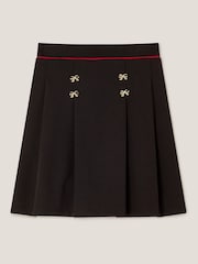 Monsoon Grey Bow Ponte Pleated Skirt - Image 1 of 3