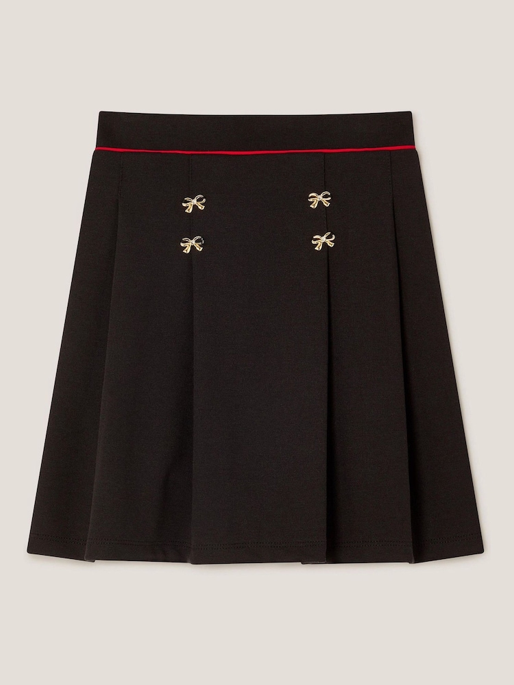 Monsoon Grey Bow Ponte Pleated Skirt - Image 1 of 3