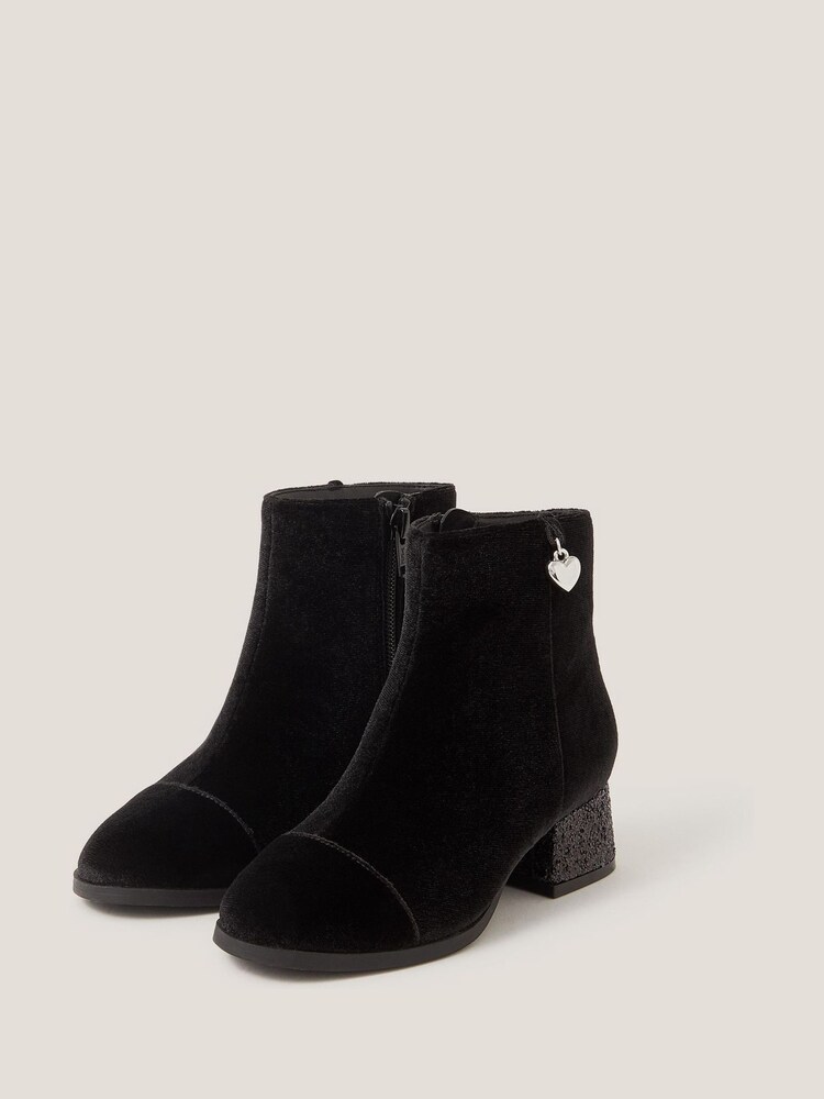 Monsoon Velvet Glitter Heel Boots - صورة 2 من 3 Monsoon Velvet Glitter Heel Boots - صورة 2 من 3