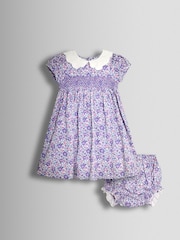 Jojo Maman Bébé Partykleid mit Floralmuster und Lochstickerei-Kragen - Bild 1 von 7