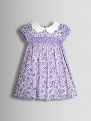 Jojo Maman Bébé Partykleid mit Floralmuster und Lochstickerei-Kragen - Bild 2 von 7