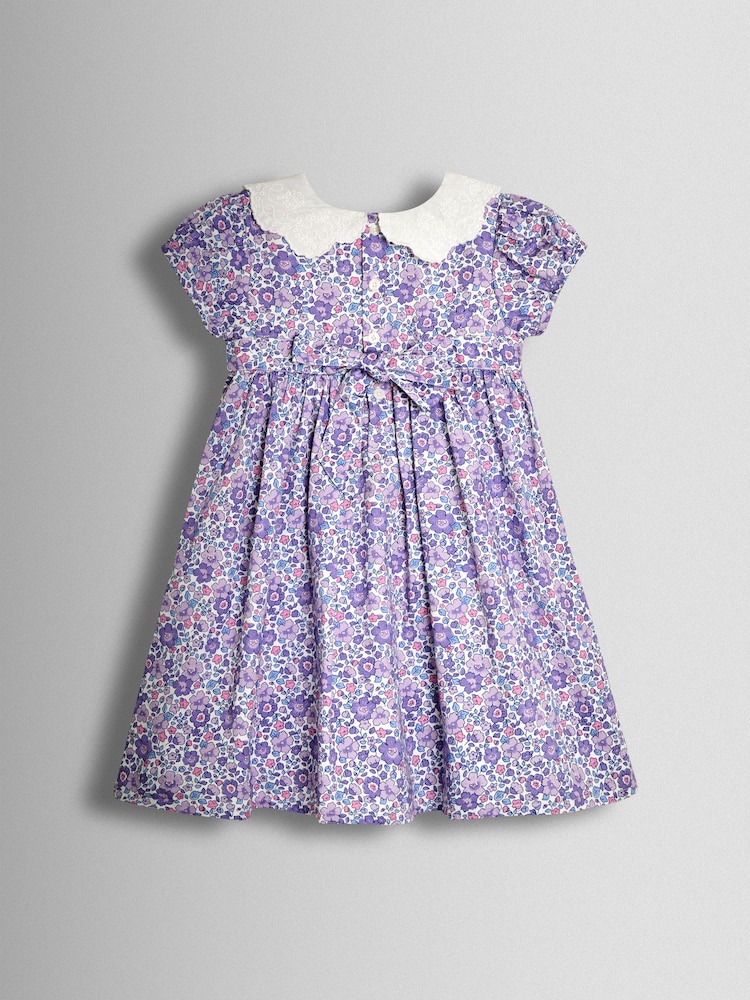 purple dress with white collar Bamboo Peter Pan Collar Dress in Thistle by Kyte Baby