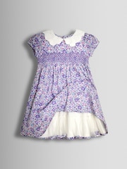 Jojo Maman Bébé Partykleid mit Floralmuster und Lochstickerei-Kragen - Bild 4 von 7