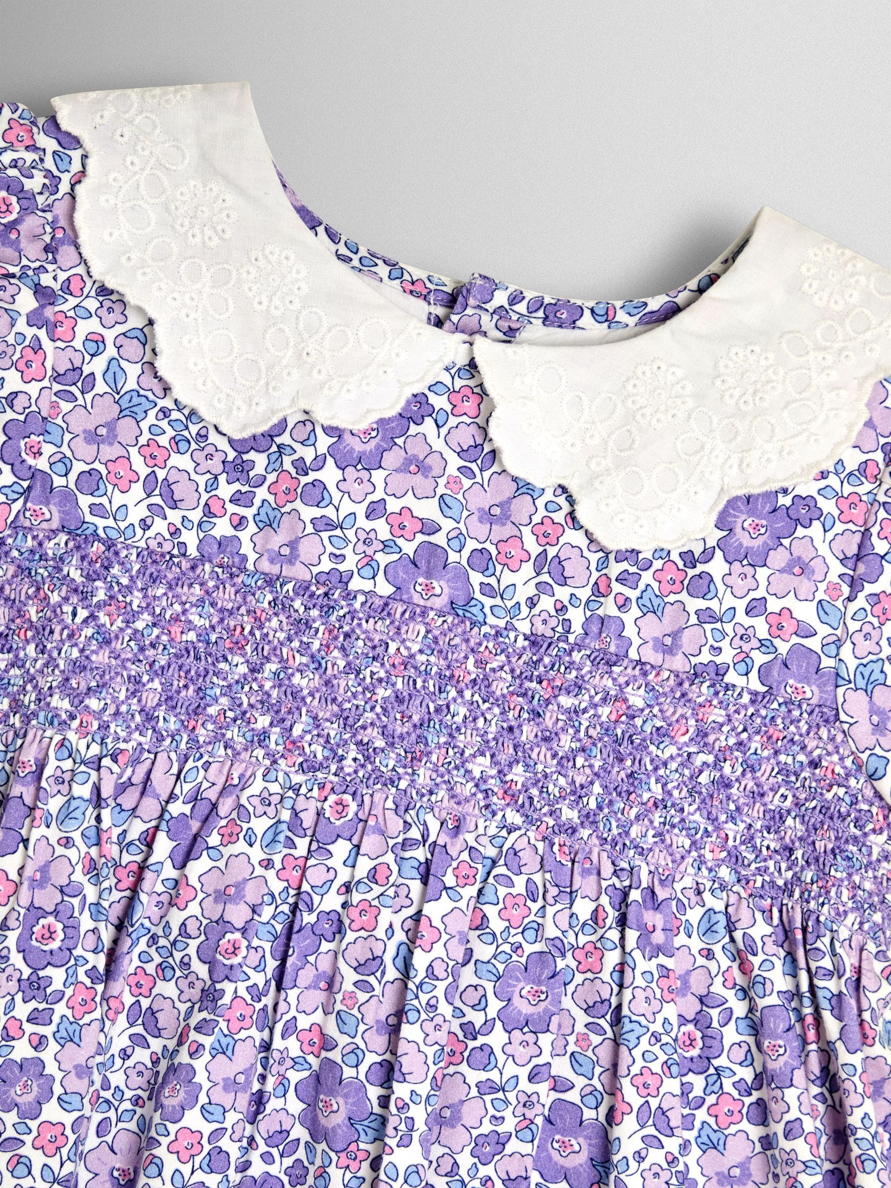 Buy JoJo Maman Bébé Lilac Floral Broderie Collar Party Dress from