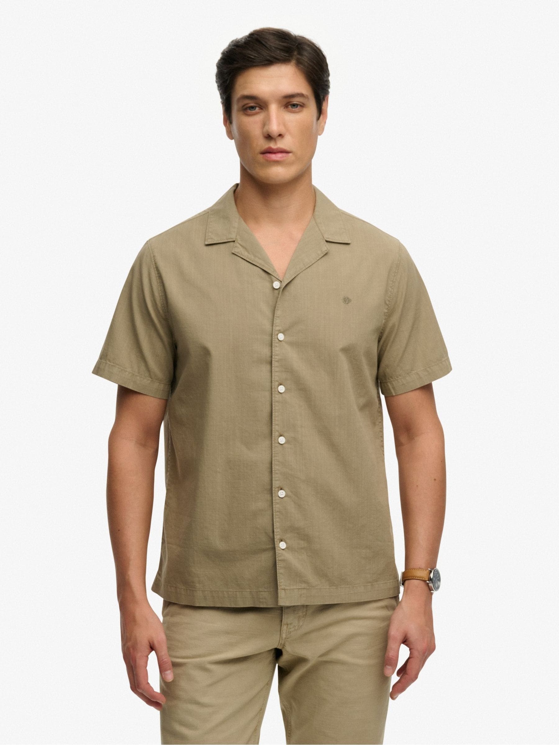 Buy Superdry Khaki Green Short Sleeved Cabana Shirt from Next USA