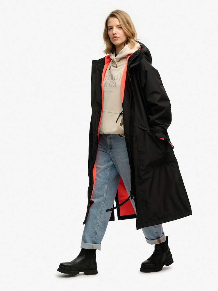 Superdry Black Coat - Image 6 of 6