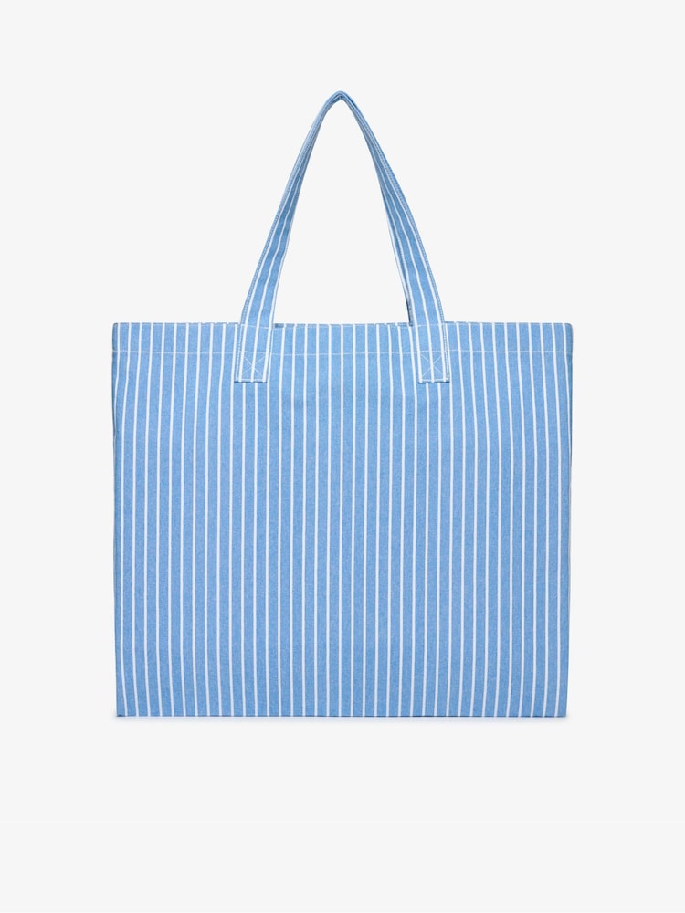 Superdry Blue/White Oxford Stripe Tote Bag - Image 5 of 5 Superdry Blue/White Oxford Stripe Tote Bag - Image 5 of 5