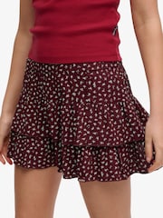 Superdry Burgundy Red Rosa Ditsy Skirt - Image 3 of 7