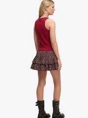 Superdry Burgundy Red Rosa Ditsy Skirt - Image 4 of 7