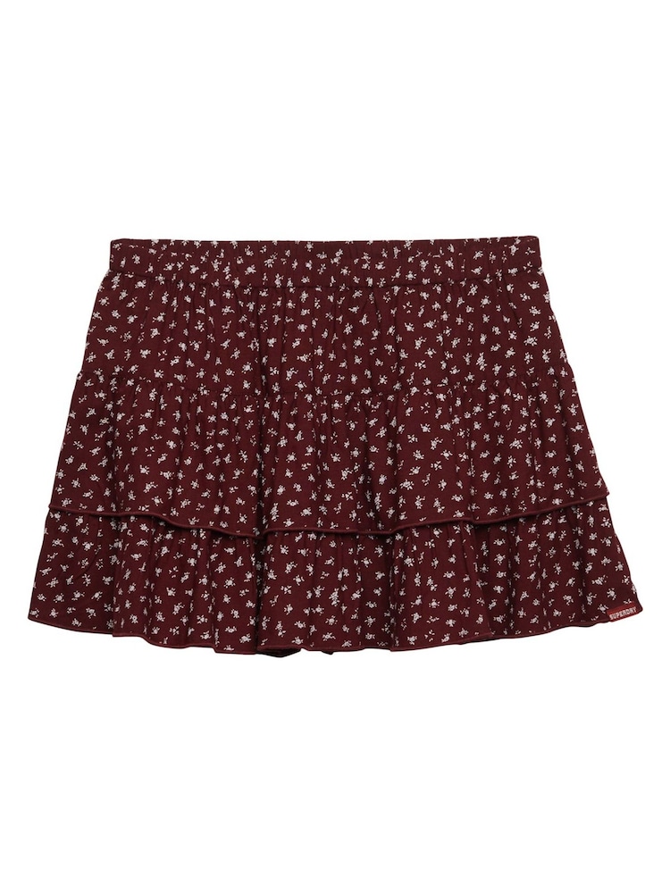 Superdry Burgundy Red Rosa Ditsy Skirt - Image 7 of 7