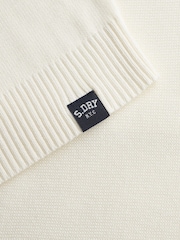 Superdry White Essential Crew Neck Cardigan - Image 7 of 7