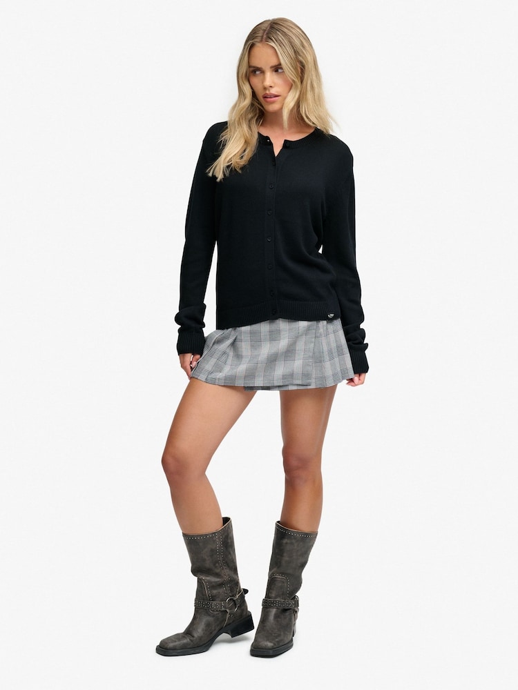 Superdry Navy Blue Essential Crew Neck Cardigan - Image 2 of 7
