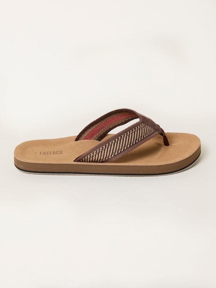 חום - FatFace Raffia Burcott Flip Flop - תמונה 1 מתוך 3