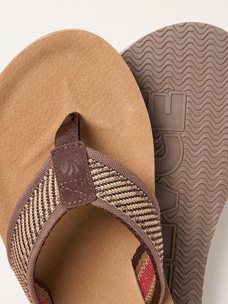 חום - FatFace Raffia Burcott Flip Flop - תמונה 3 מתוך 3